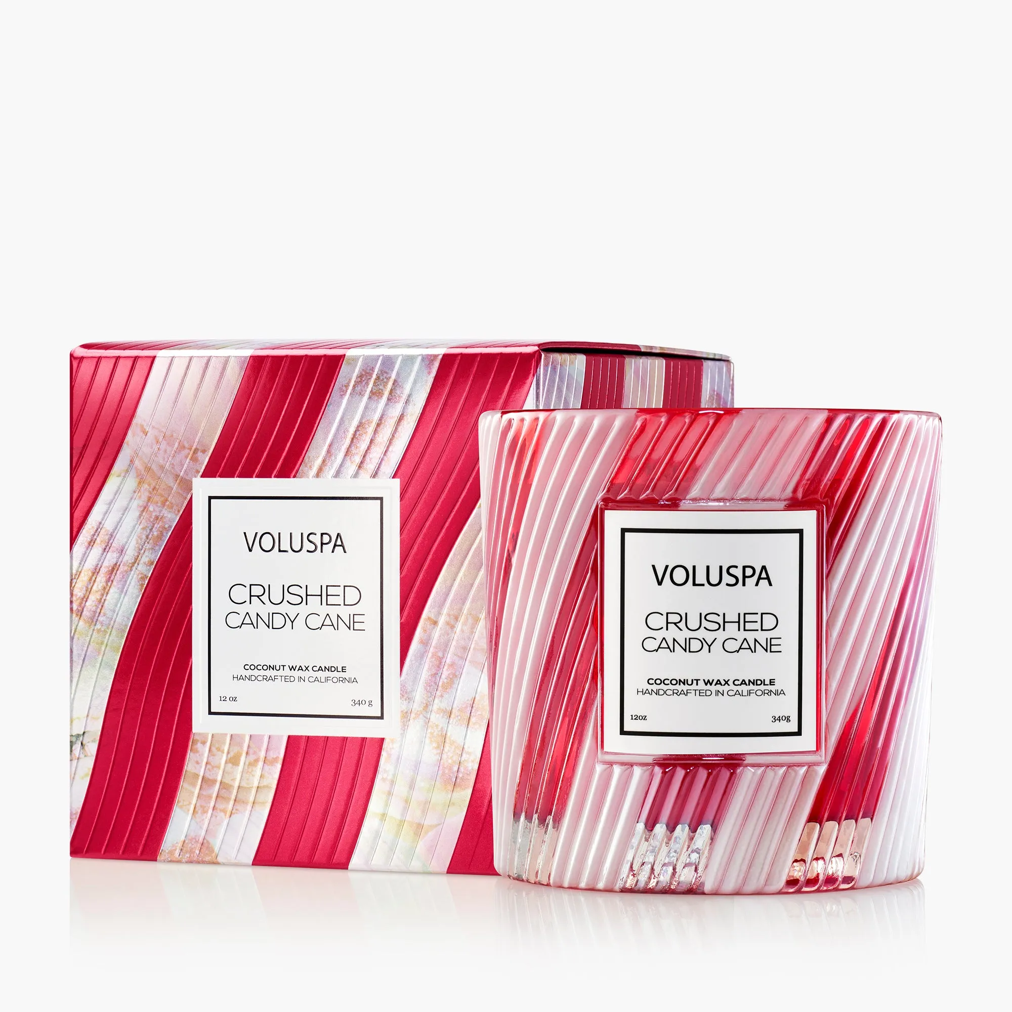 Crushed Candy Cane Luxe Classic Single-Wick Candle - Coconut Wax by Voluspa, image 2