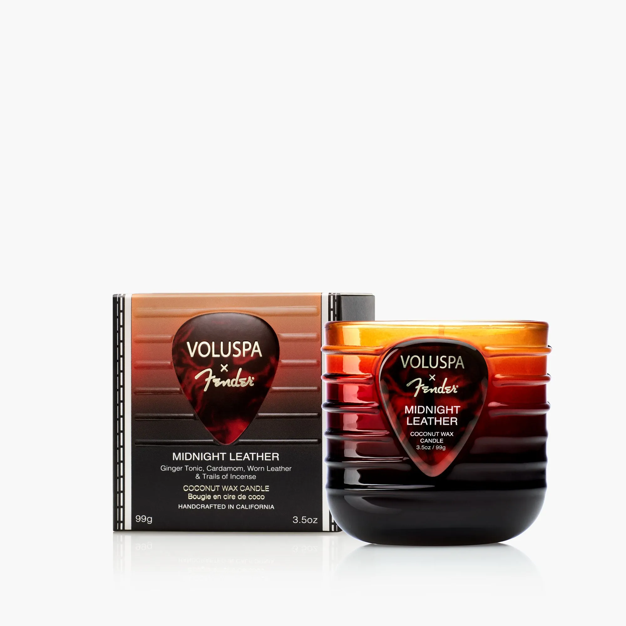 Midnight Leather Mini Boxed Candle by Voluspa, alternate view