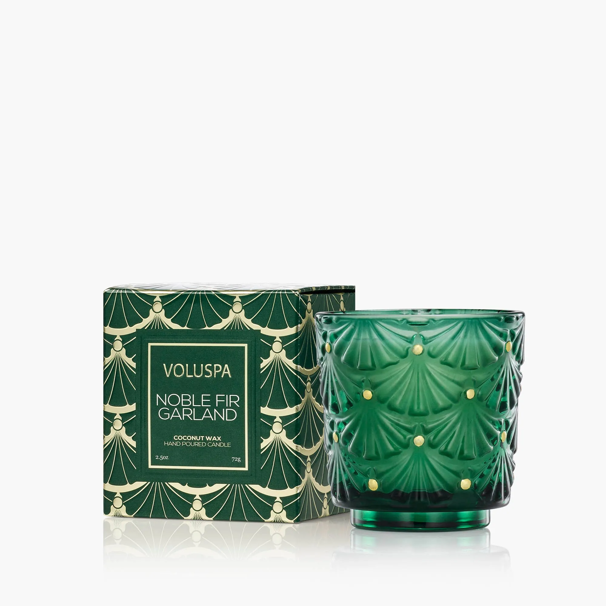 Noble Fir Garland Pedestal Candle - Coconut Wax product