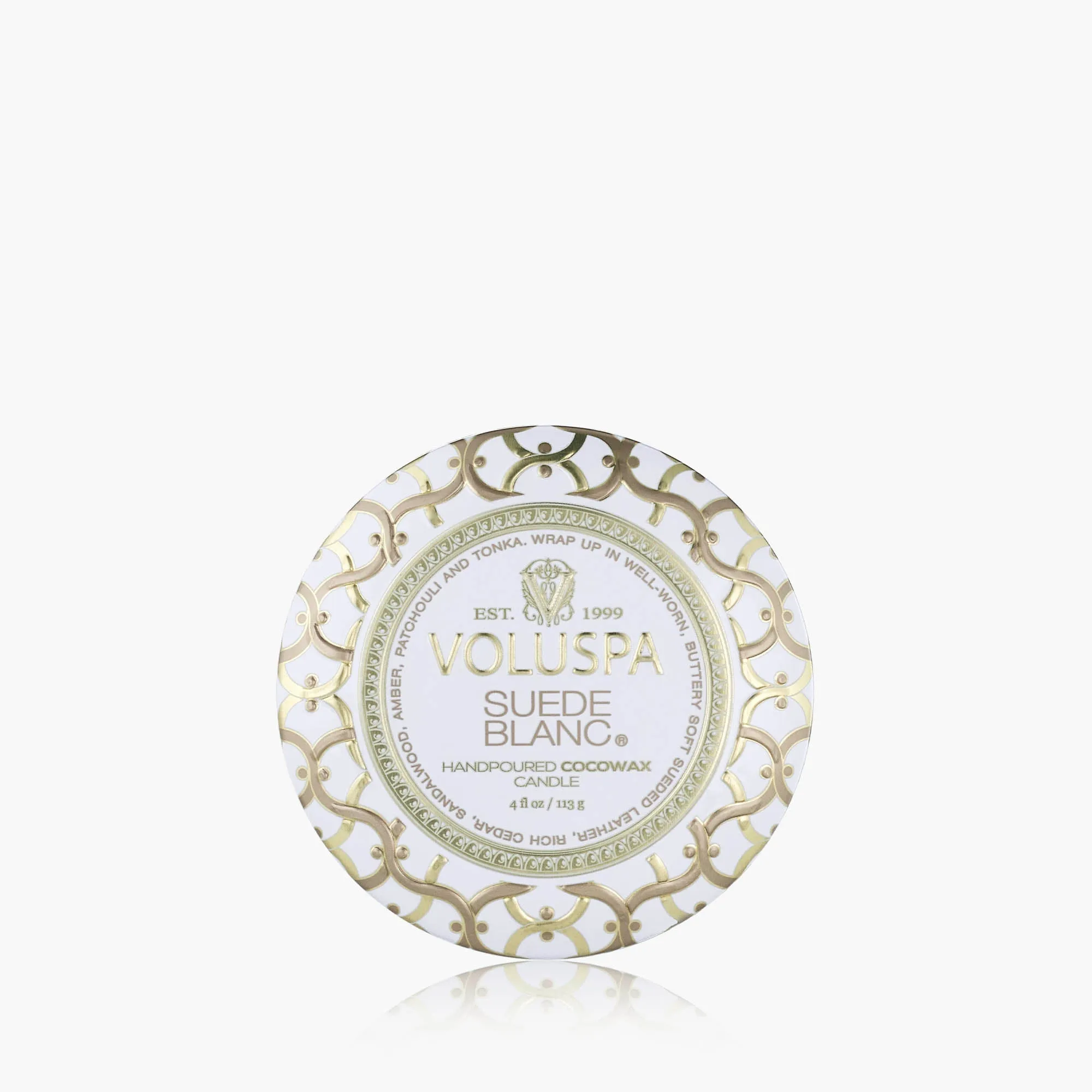 Suede Blanc Mini Tin Candle - Coconut Wax product