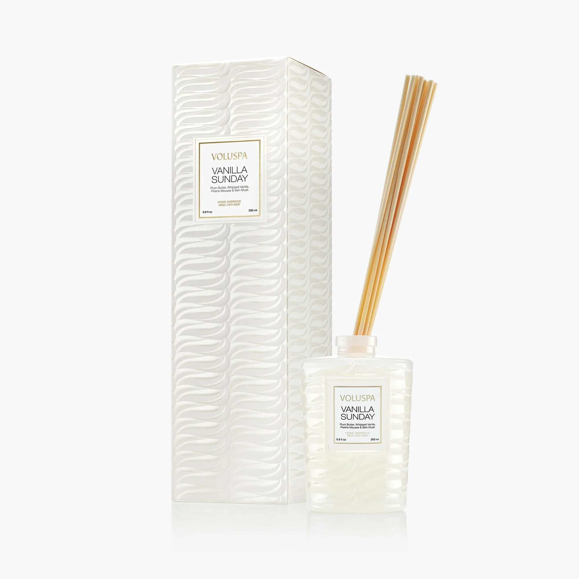 Vanilla Sunday Reed Diffuser - Embossed Glass product