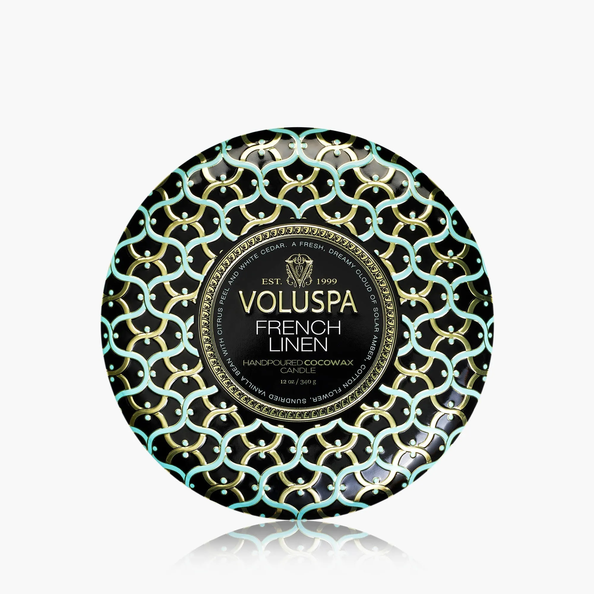 Voluspa French Linen 3-Wick Tin Candle - Coconut Wax product