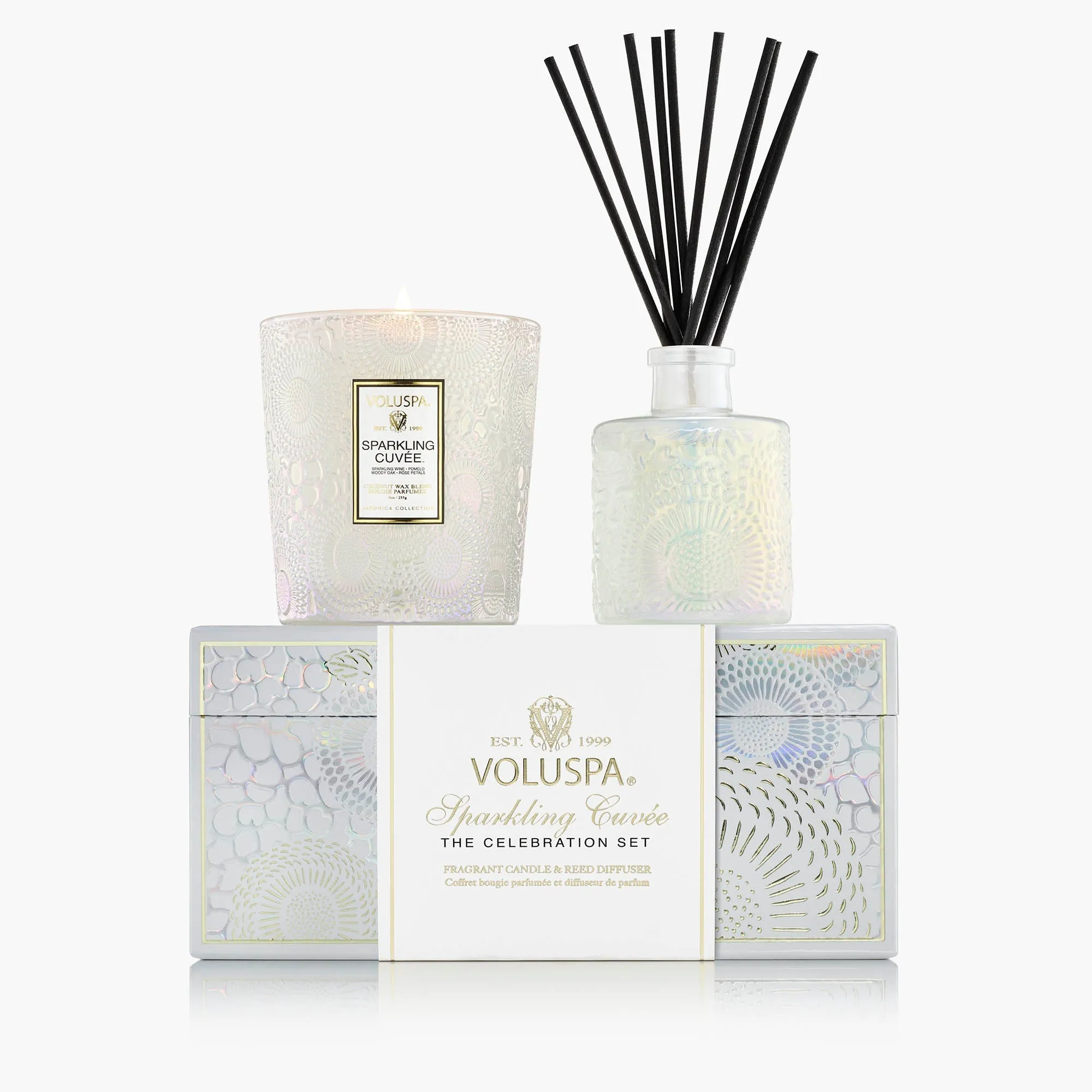 Voluspa Sparkling Cuvée Candle & Reed Diffuser Gift Set product