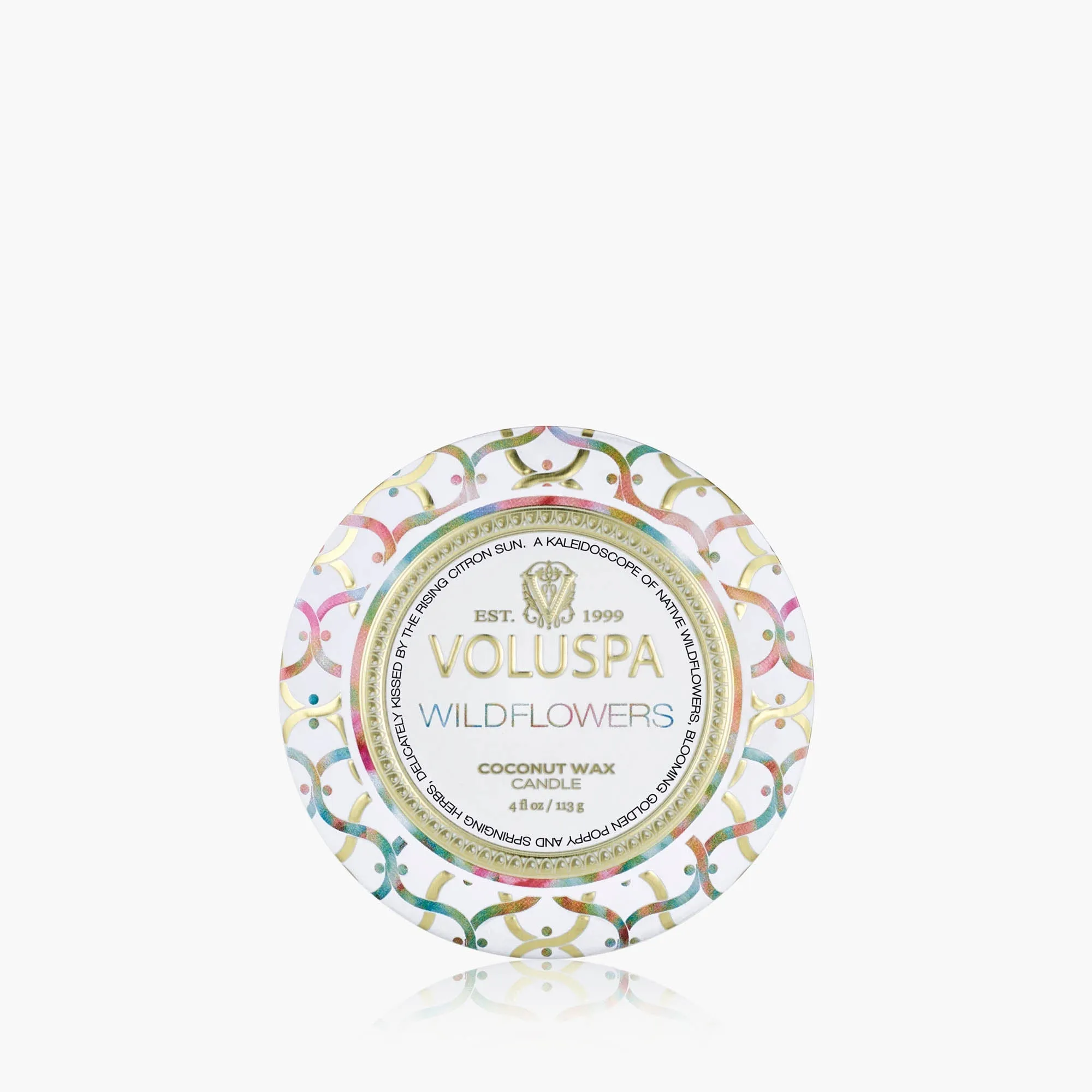 Wildflowers Mini Single Wick Tin Candle - Maison Pattern Metal product