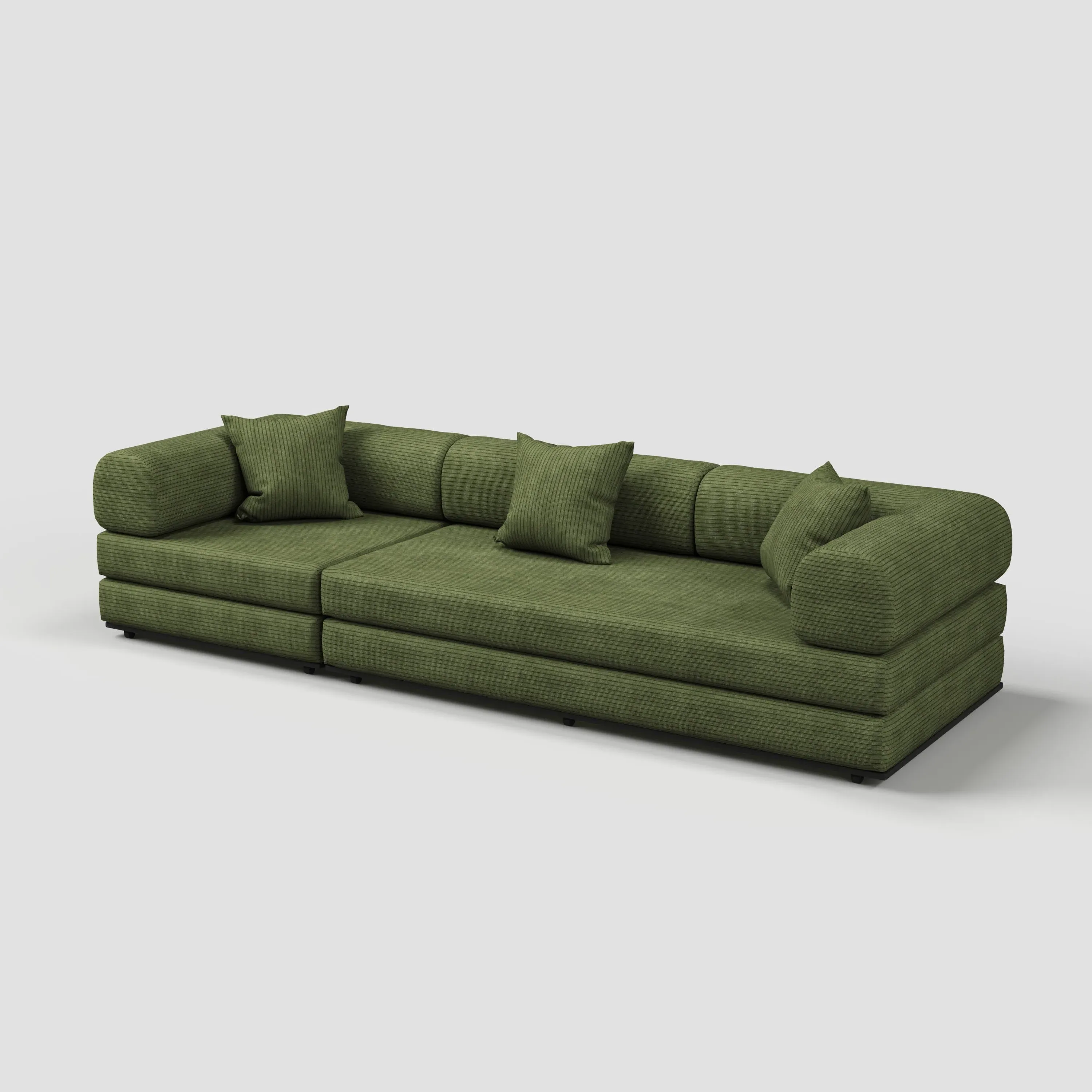 2-Seater Sofa Bed with Pull-Out - Corduroy