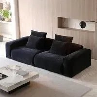 2-Seater Sofa Stain Resistant - Navy Blue, Chenille