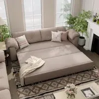 3-Seater Sofa Bed with Storage - Matte Fabric