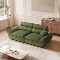Adjustable Backrest Sofa - Green, Corduroy