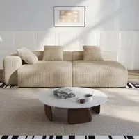 Modular Chaise Sofa with Wide Seat - Beige, Corduroy