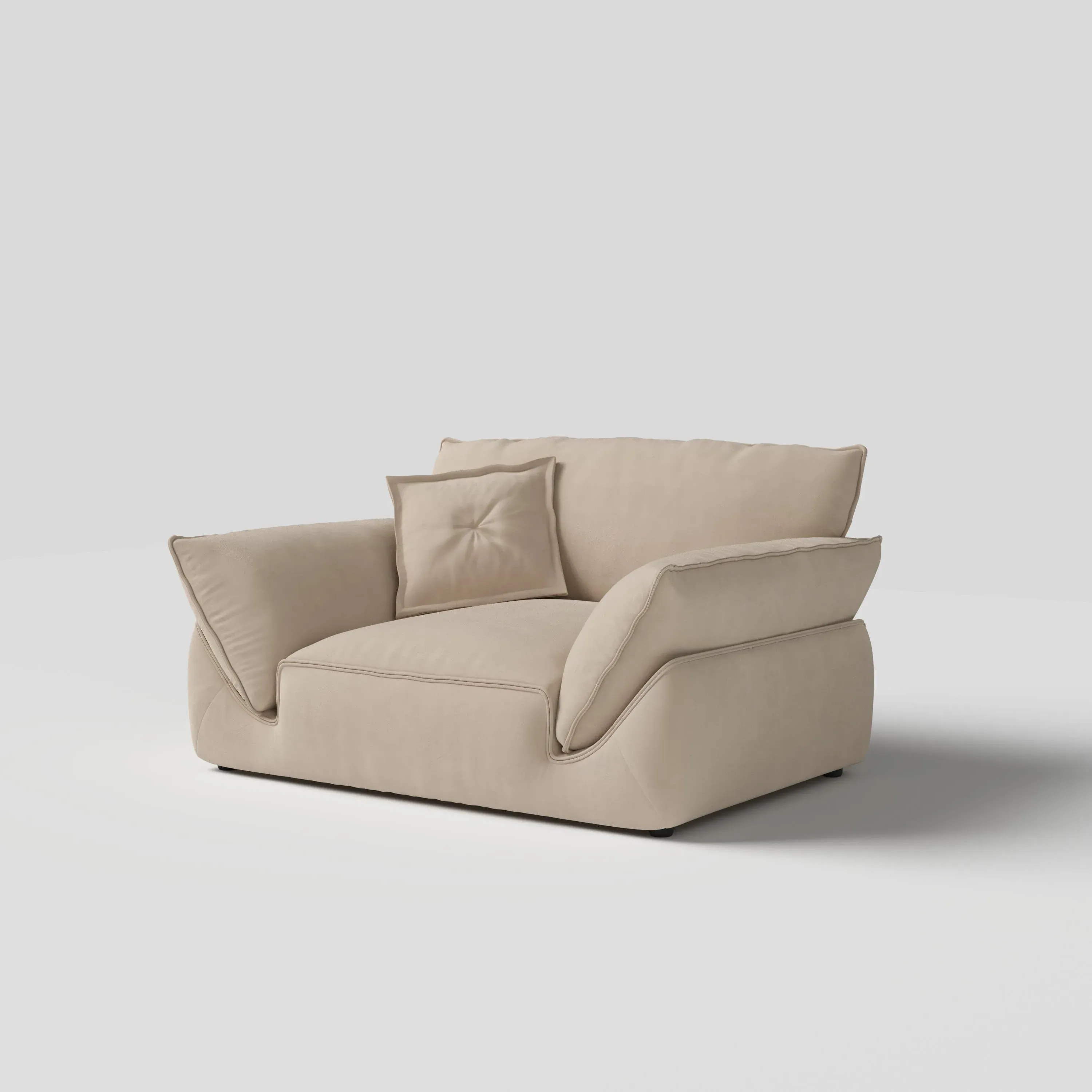 Modular Corner Sofa with Storage - Beige, Fabric image