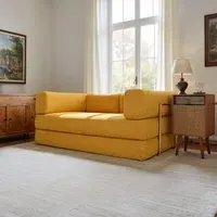 Modular Sofa Bed with Storage - Yellow, Corduroy
