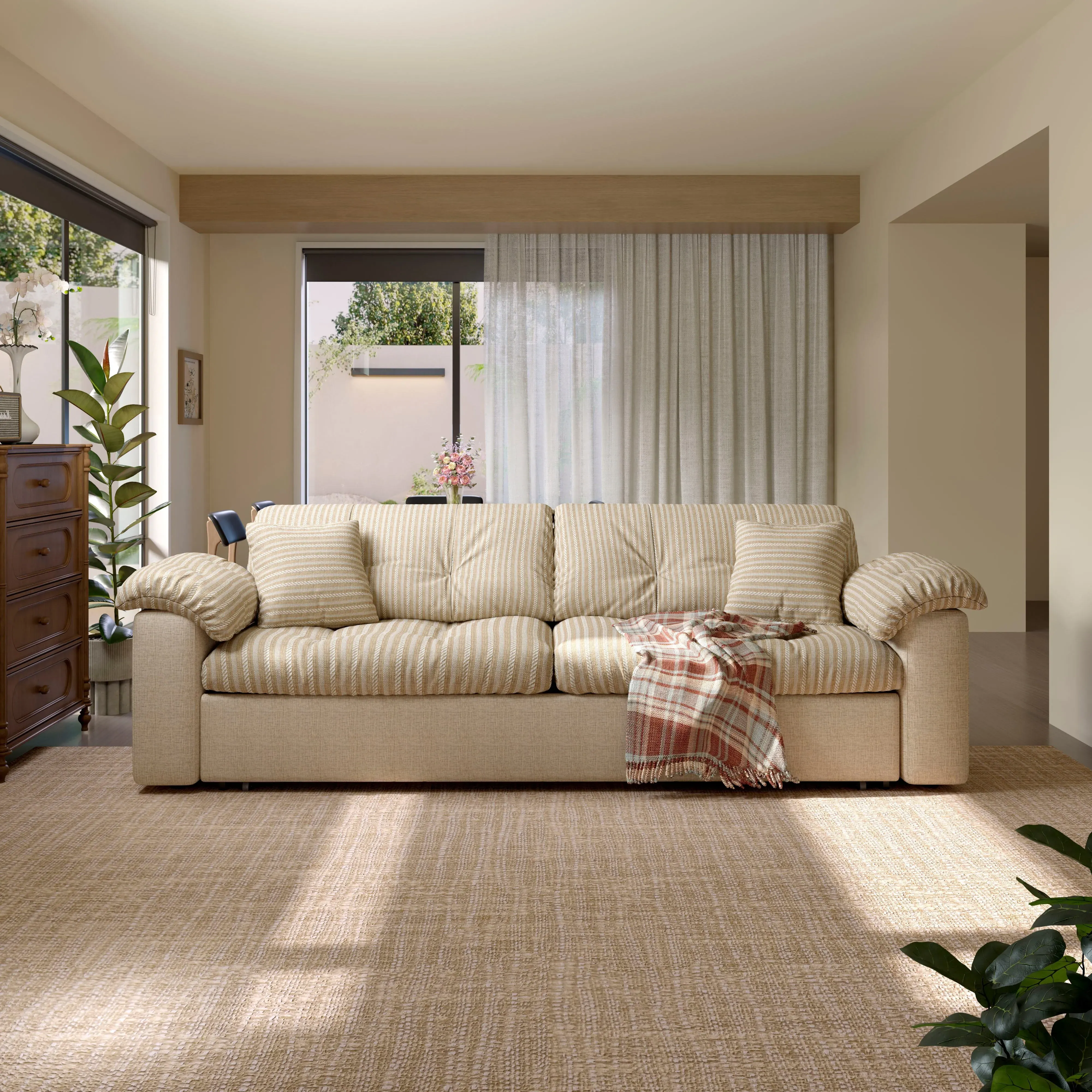 Pull-Out Sofa Bed with Storage - Fabric image