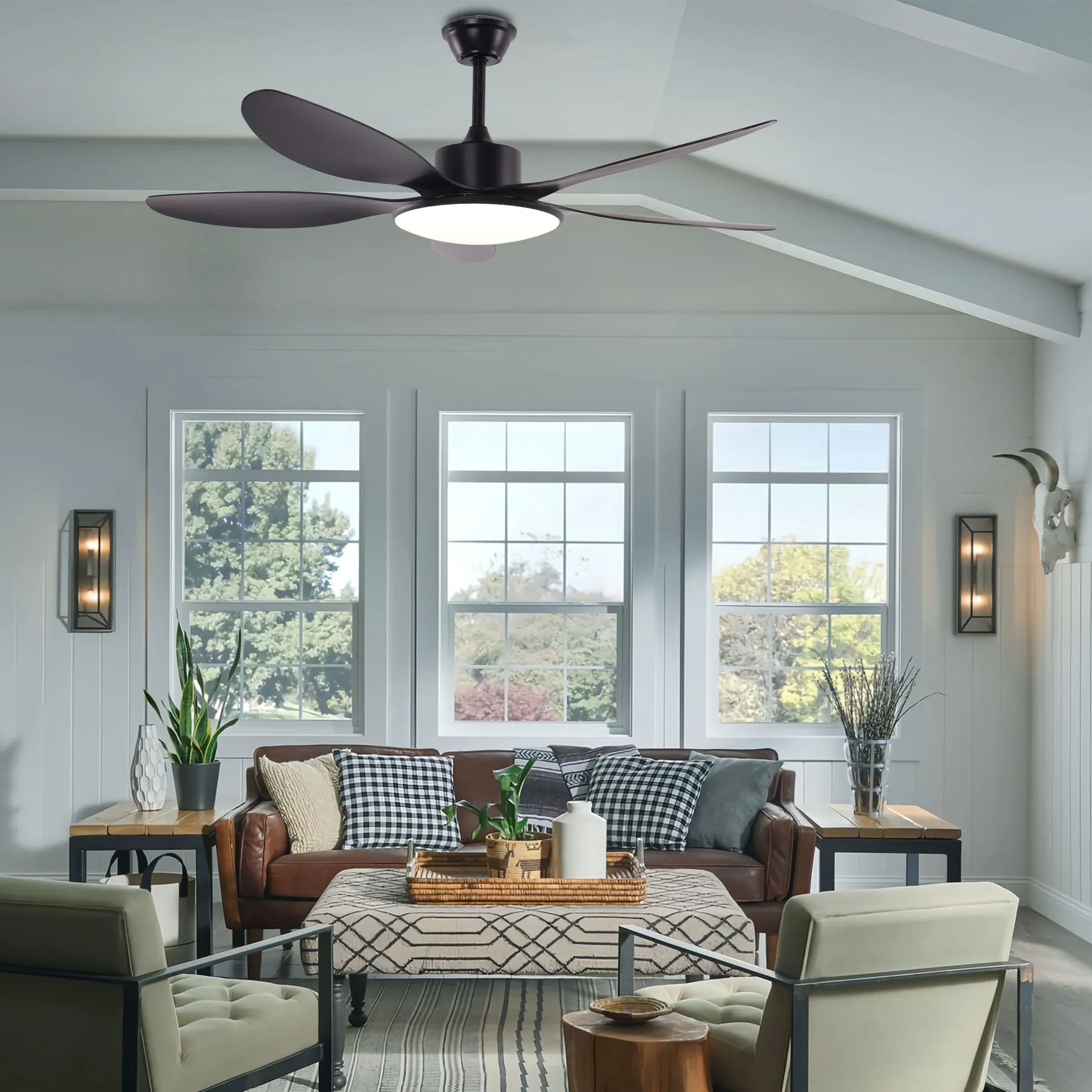 5-Blade Ceiling Fan with Light - Remote Control image