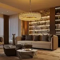 Adjustable Crystal Pendant Light - Gold, Metal