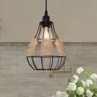 Basketweave Pendant Light - Natural, Rattan