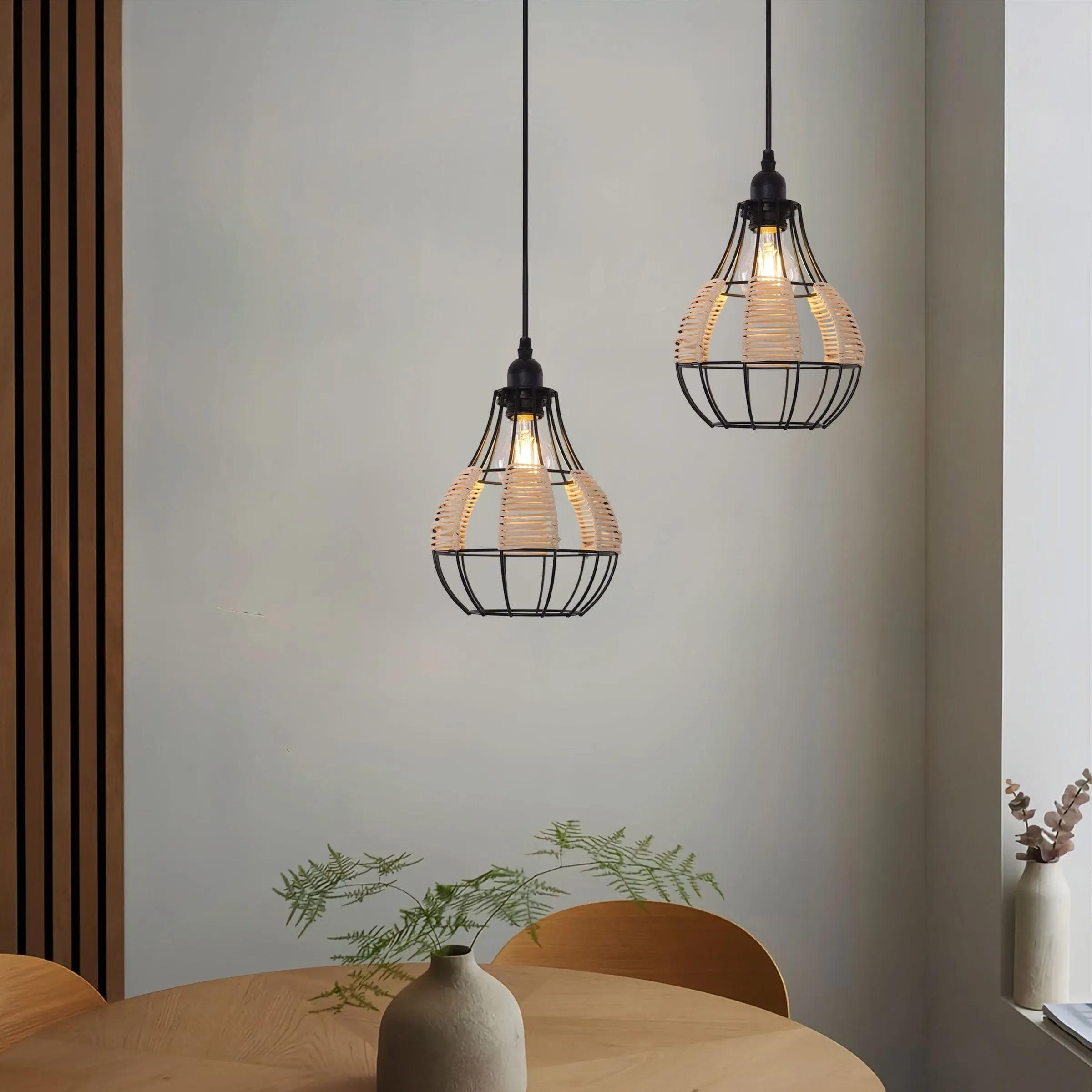 Basketweave Pendant Light - Natural, Rattan