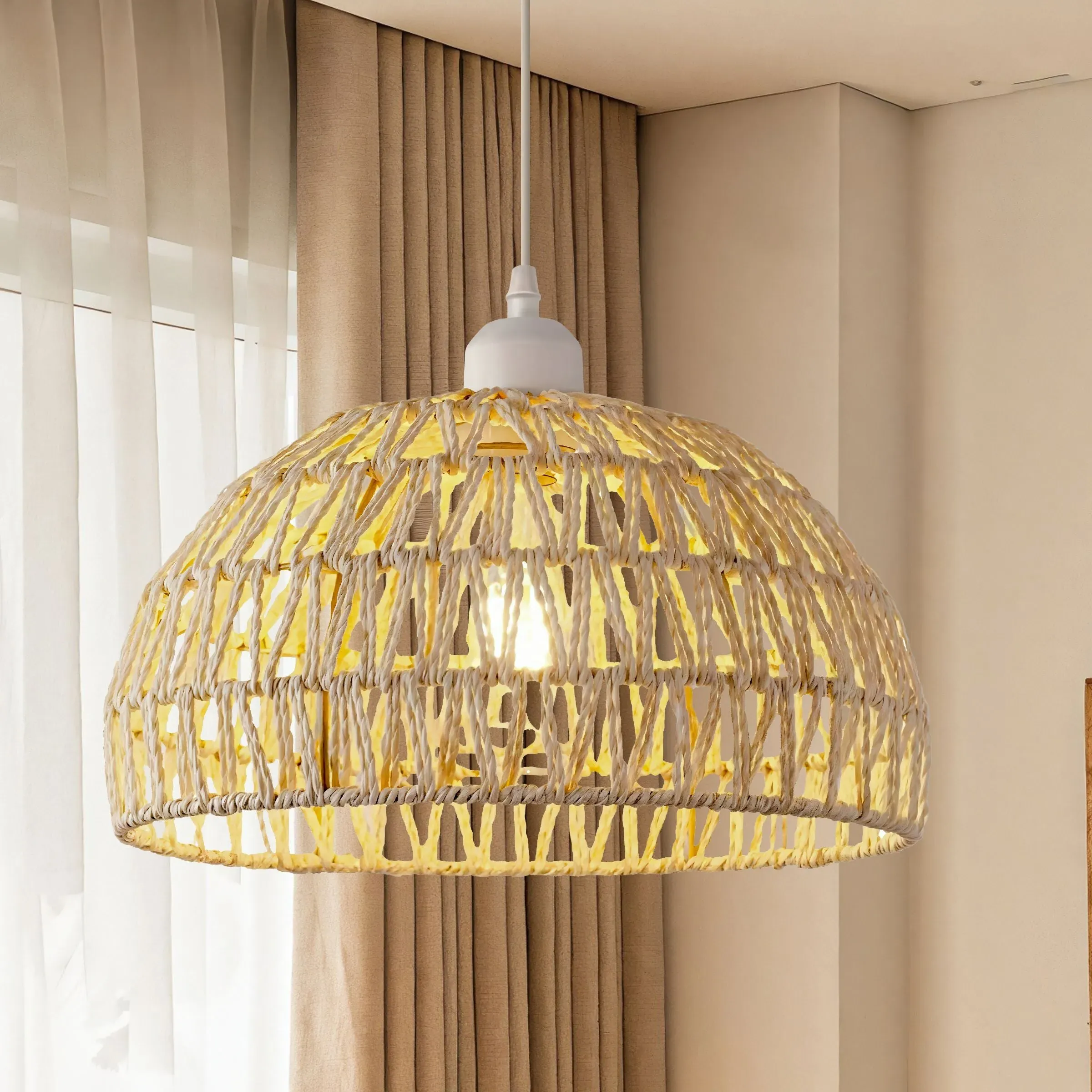Bowl Pendant Light Classic Style - Hemp Rope image