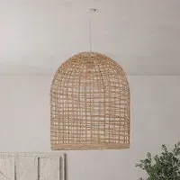 Cage Shape Pendant Light - Natural, Rattan