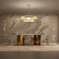 Ceiling Fan Light with Remote - Golden, Acrylic