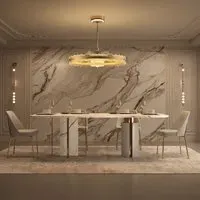 Ceiling Fan Light with Remote - Golden, Acrylic