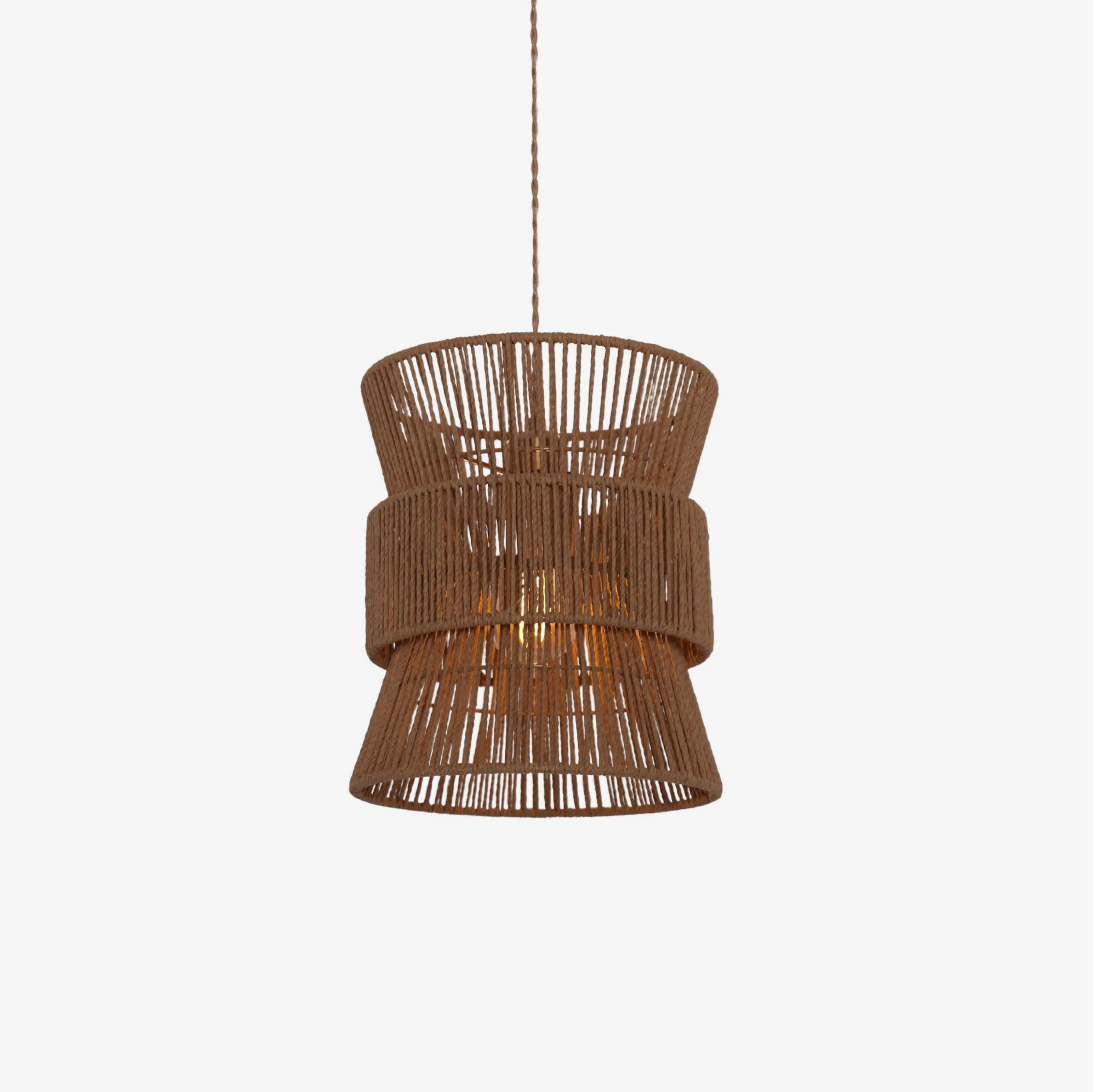 Circular Pendant Light Handwoven - Natural, Paper image