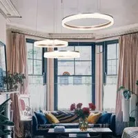 Circular Pendant Light with Dimming - Red, Aluminum