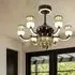 Crystal Ceiling Fan with LED Light - Black, Alloy