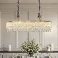 Crystal Chandelier with Adjustable Height - Gold