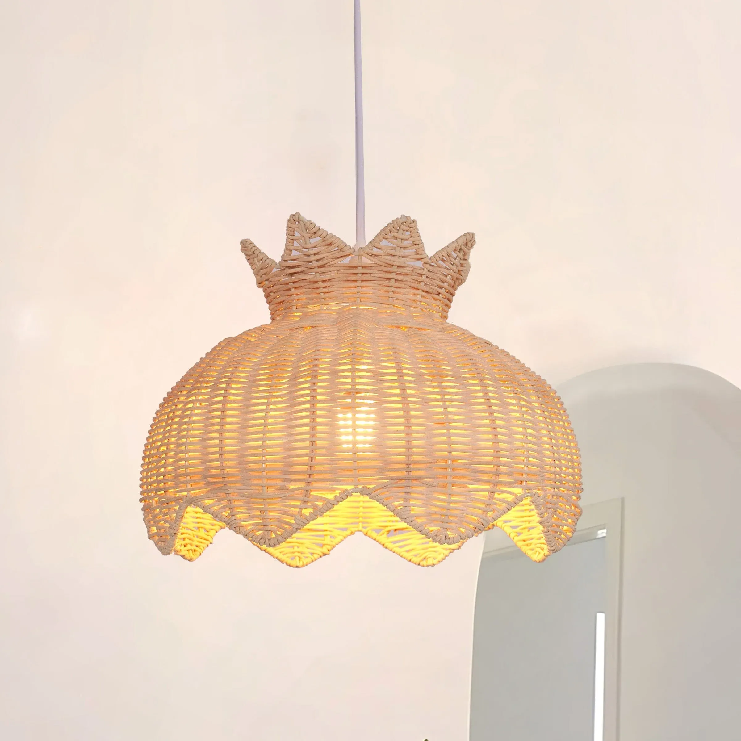 Dome Pendant Light Handwoven - Natural, Rattan