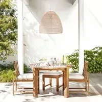 Dome Pendant Light with LED - Natural, Rattan