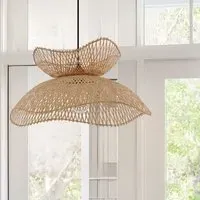 Double-Layer Pendant Light - Brown, Bamboo