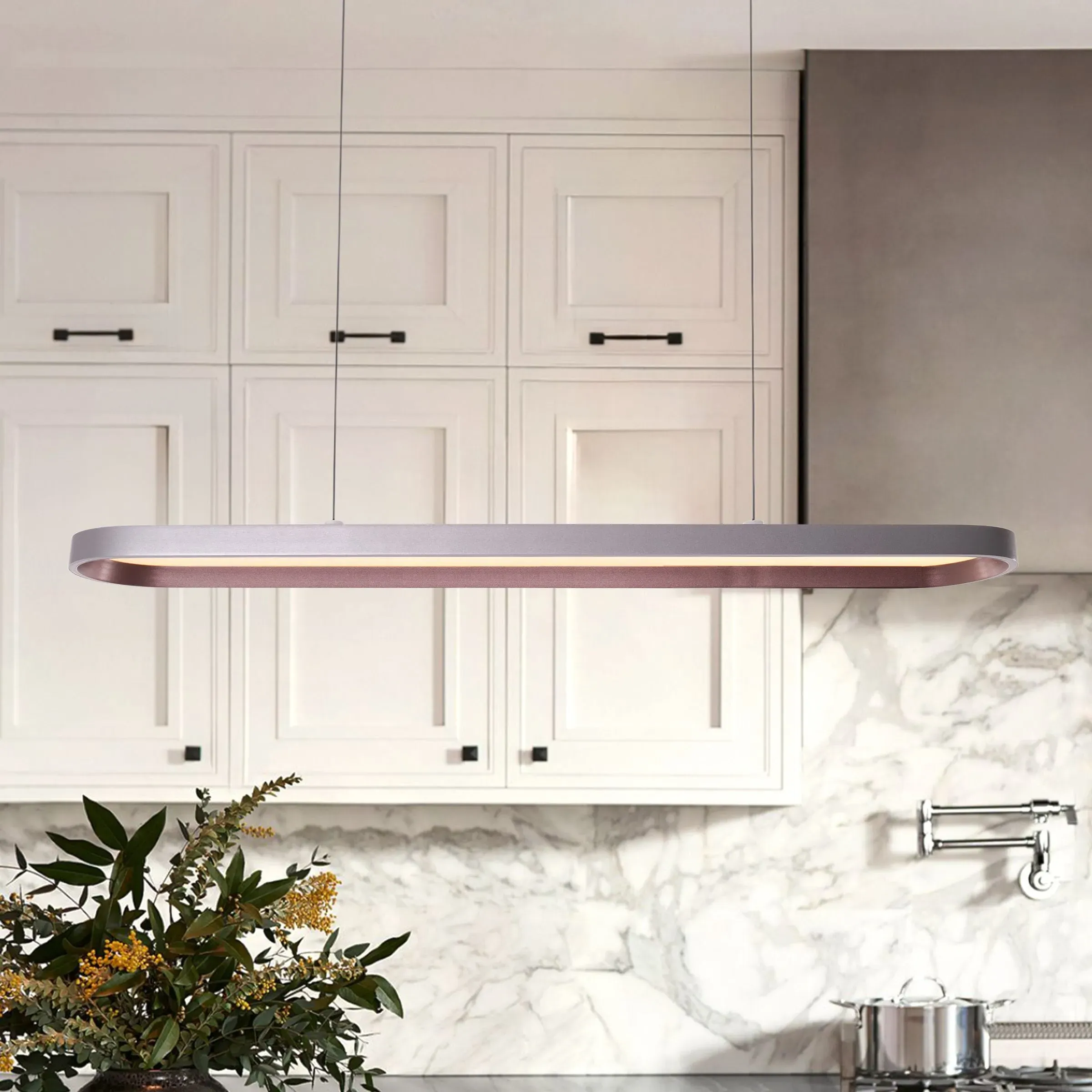 Elliptical Pendant Light Dimmable - Grey, Aluminum image