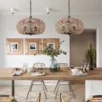 Globe Pendant Light with Rope Weave - Brown, Hemp