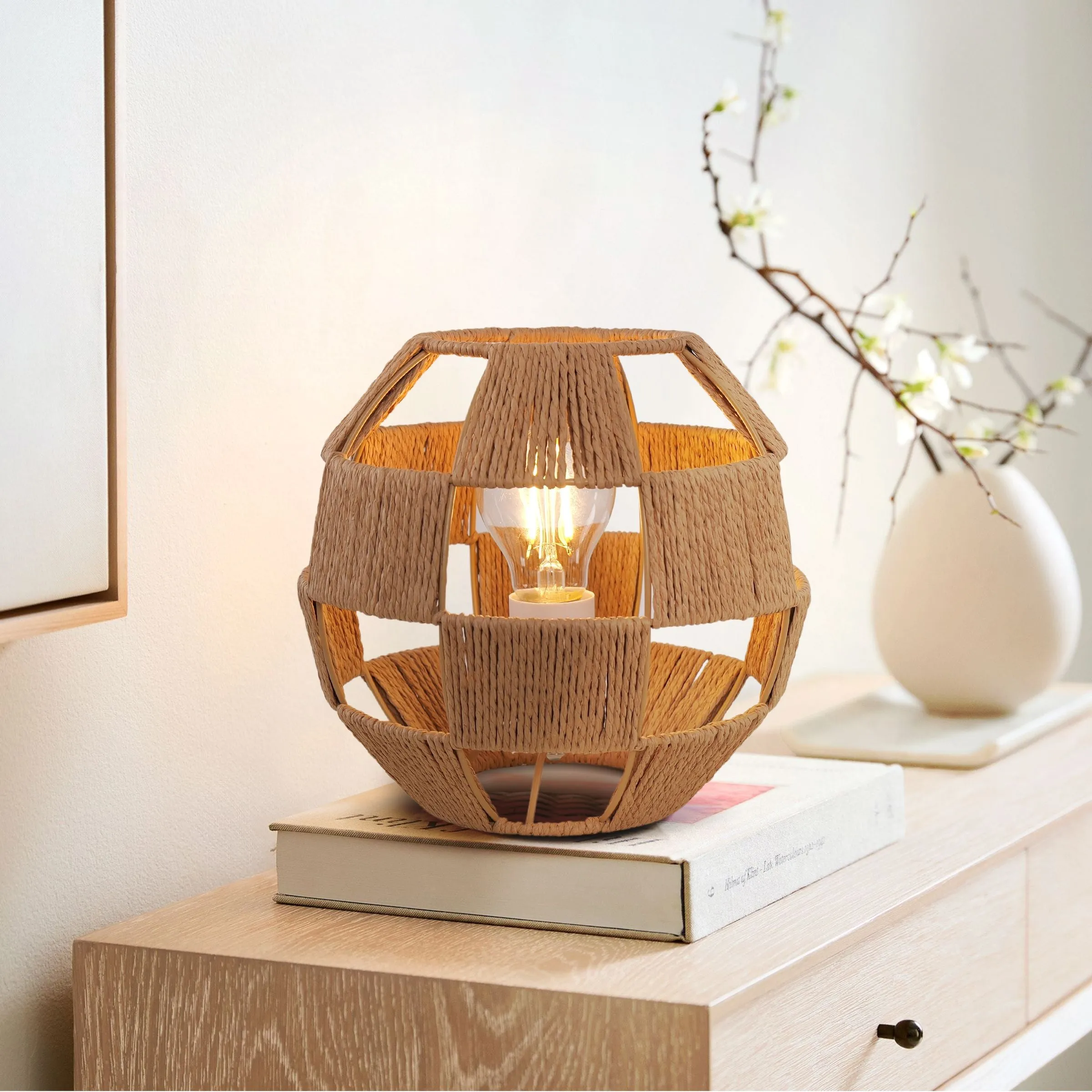 Globe Table Lamp Handwoven - Natural, Jute image