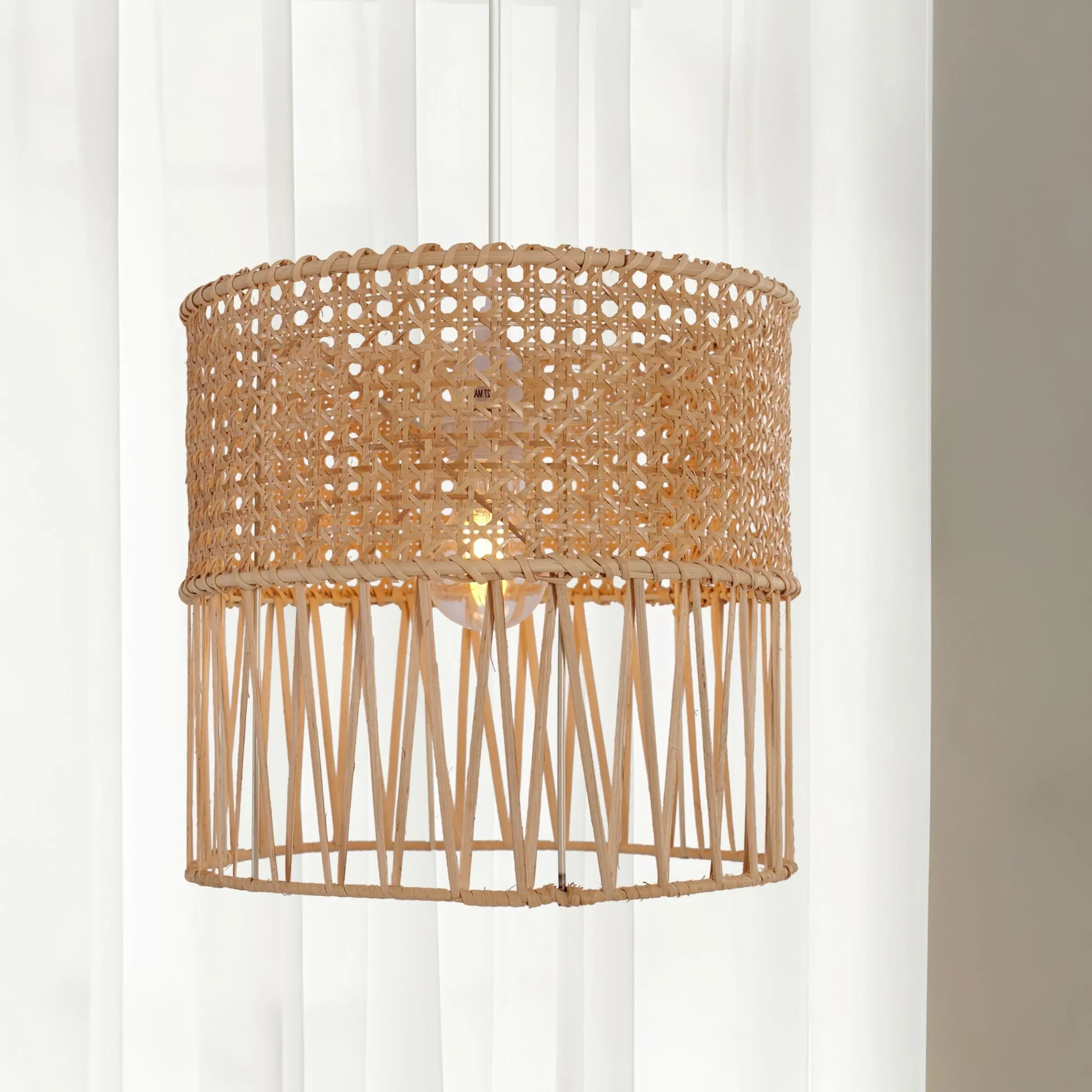 Hand-Woven Pendant Light - Natural, Rattan