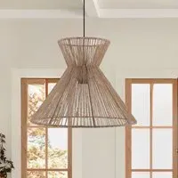 Handwoven Pendant Light - Brown, Paper Rope