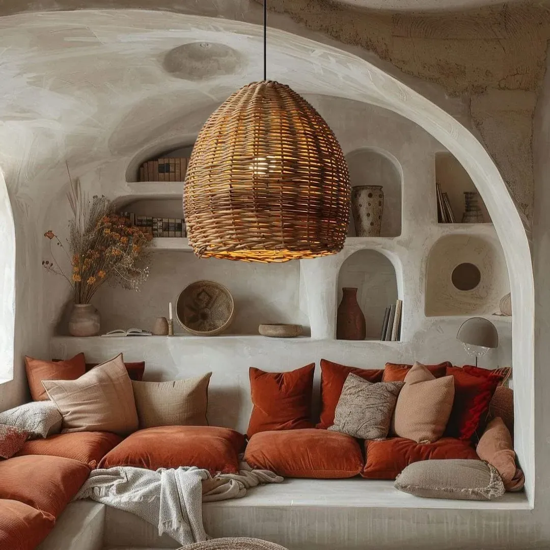 Handwoven Pendant Light LED - Natural, Rattan image