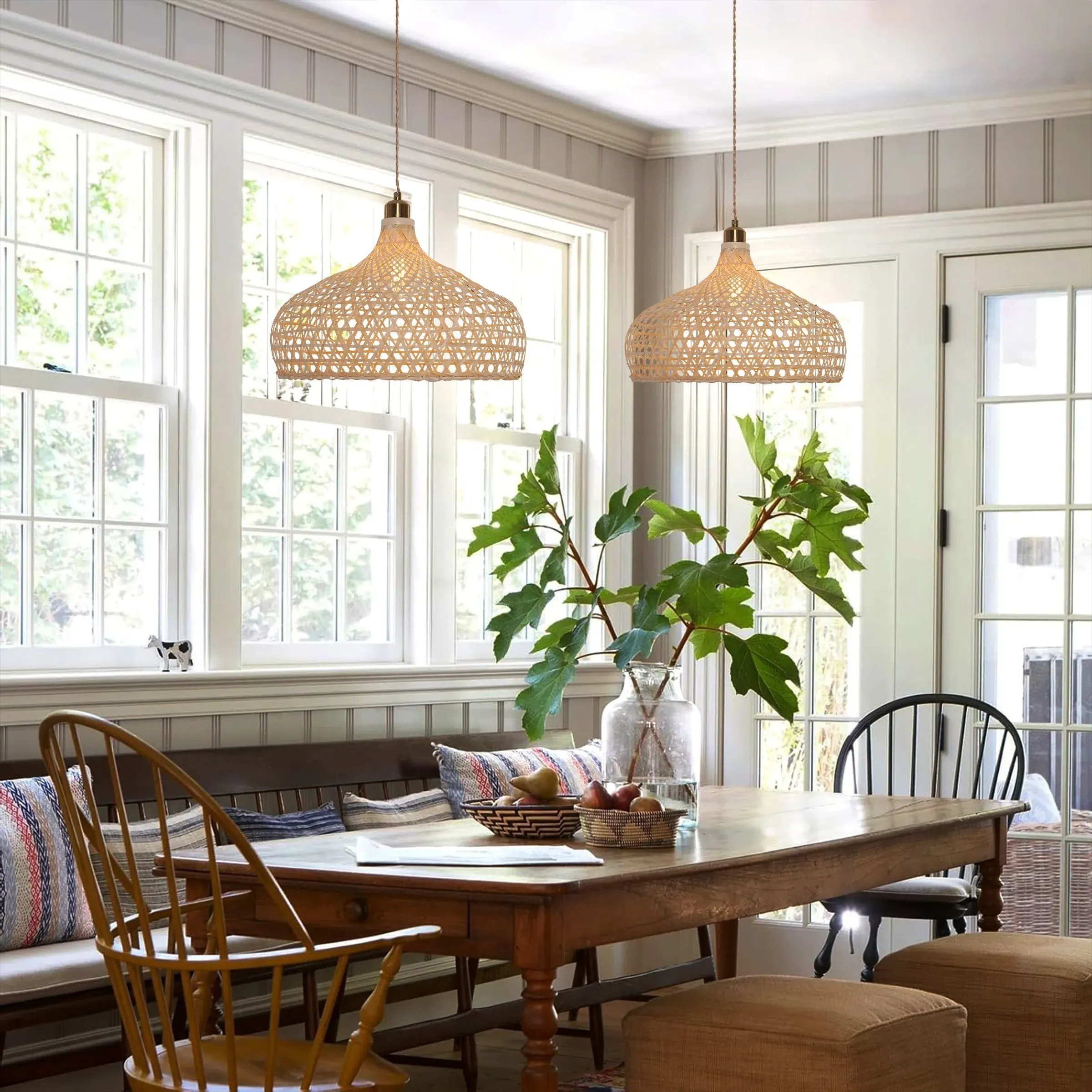 Handwoven Pendant Light - Natural, Bamboo image