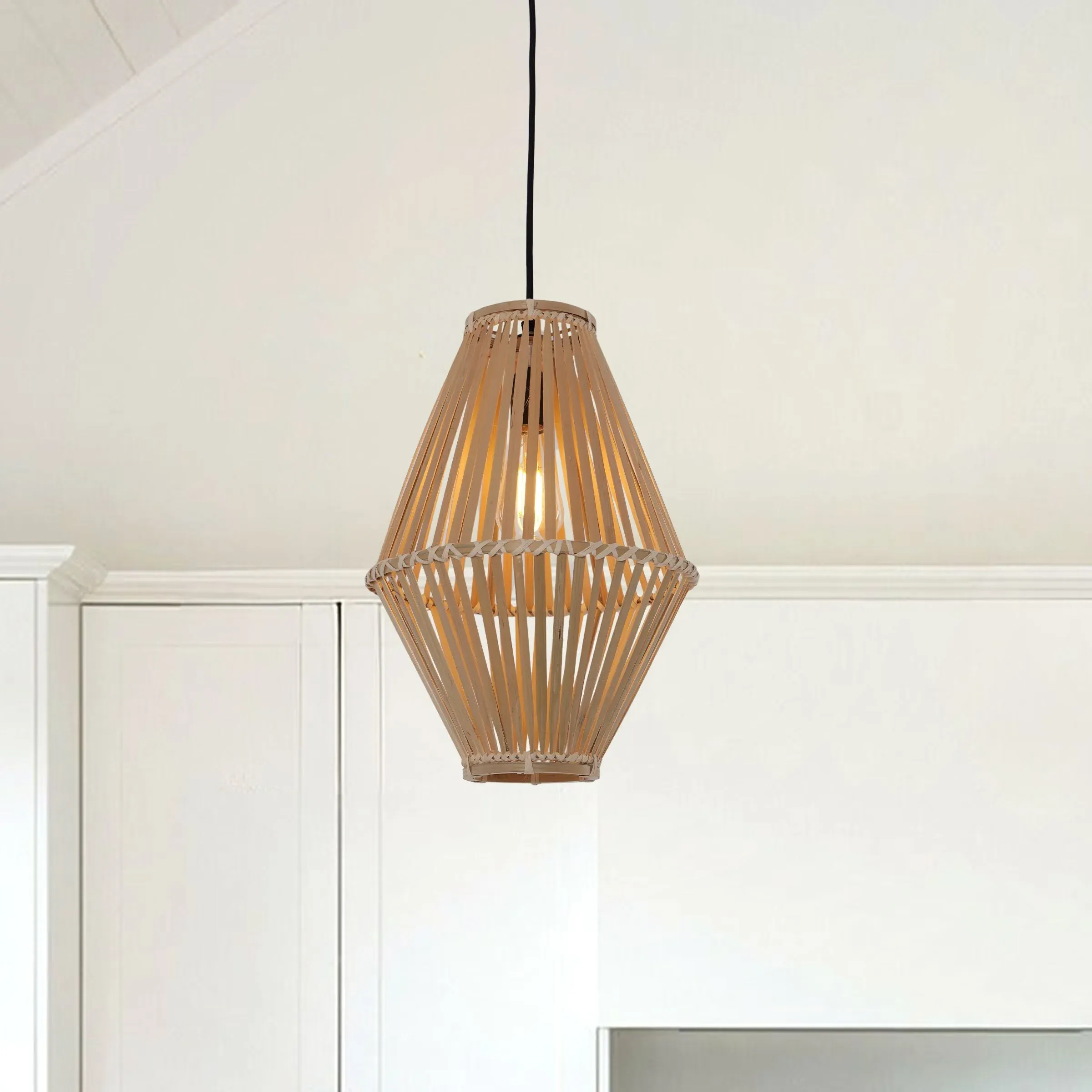 Handwoven Pendant Light - Natural, Bamboo