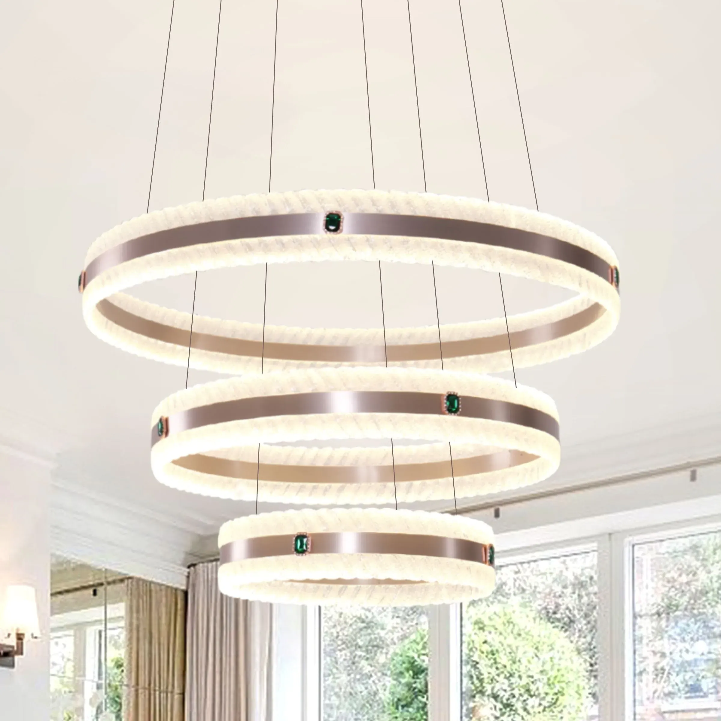 Interwoven Ring Pendant Light LED - Gold, Aluminum