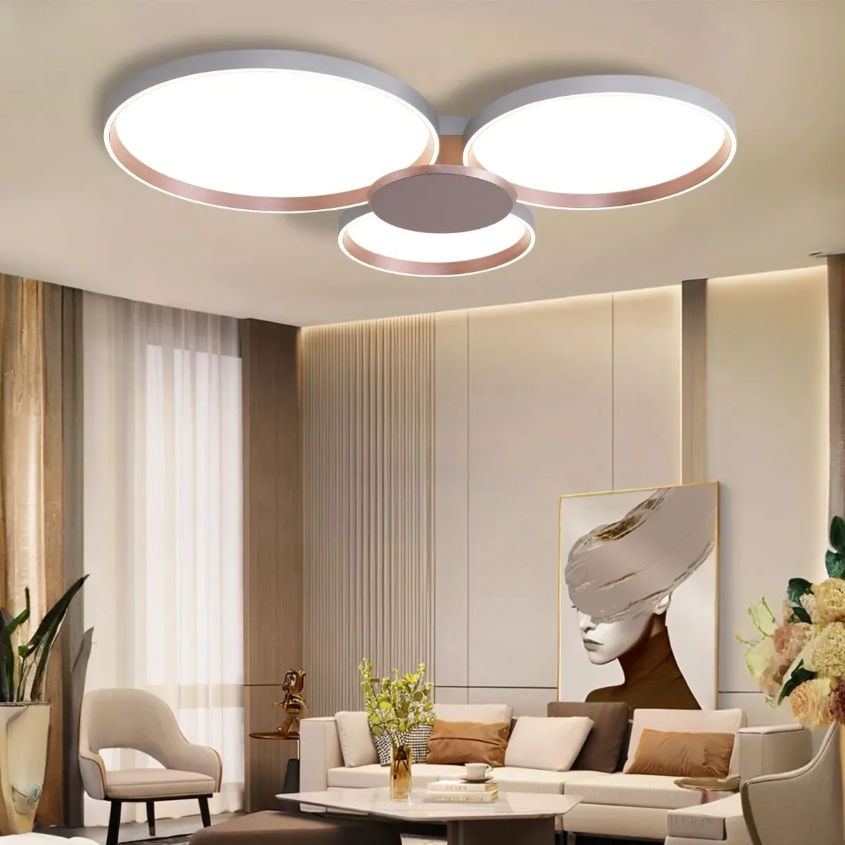 Large LED Ceiling Light Dimmable - Grey, Aluminum image