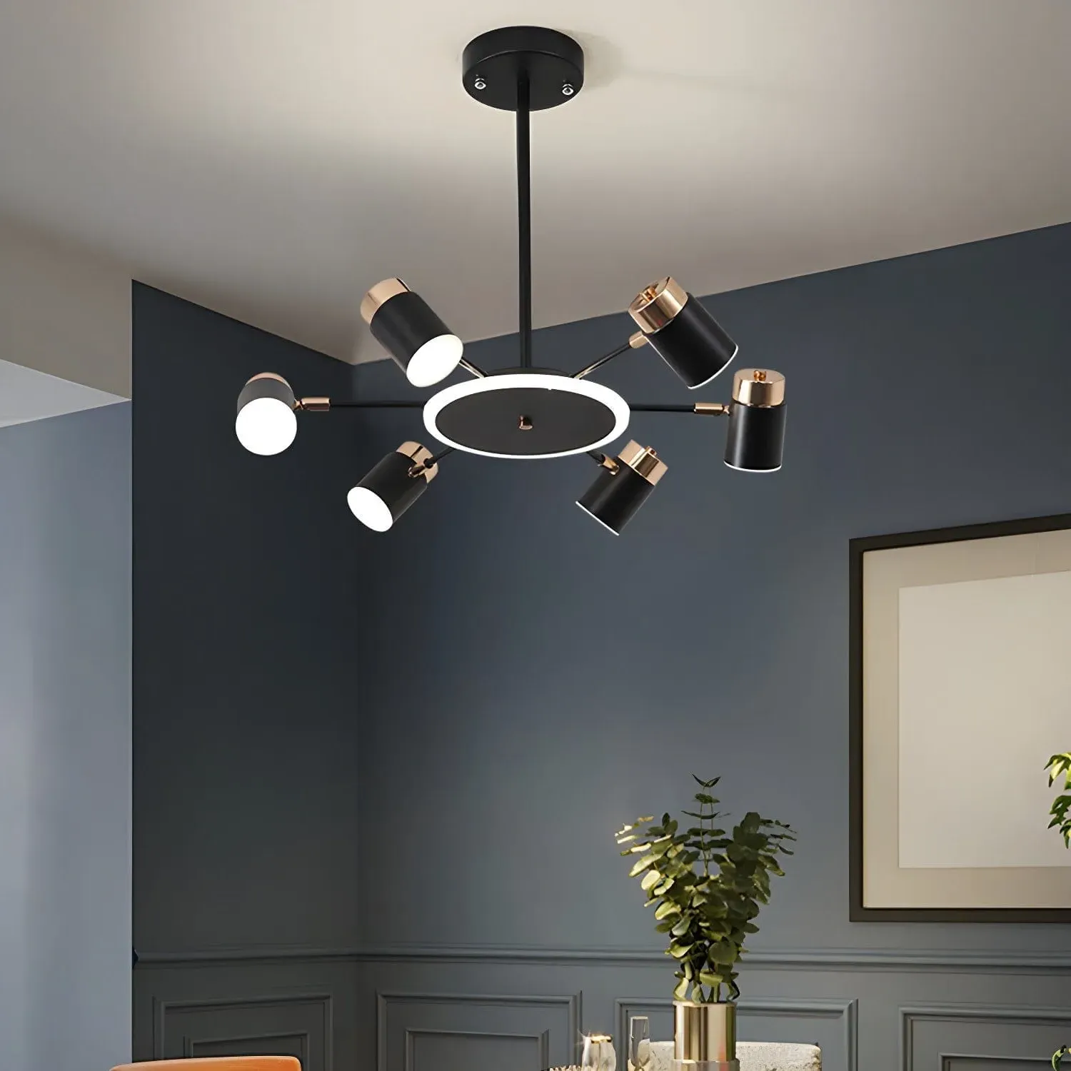 LED Pendant Light with Adjustable Rod - Iron image