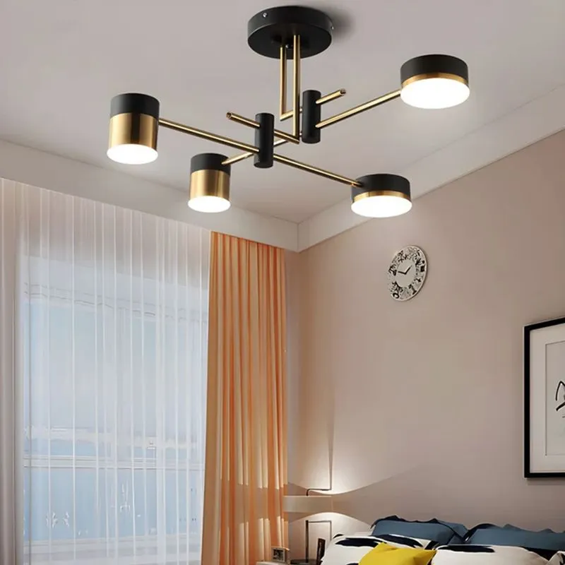 Modern Ceiling Light with LED - Black, Metal image