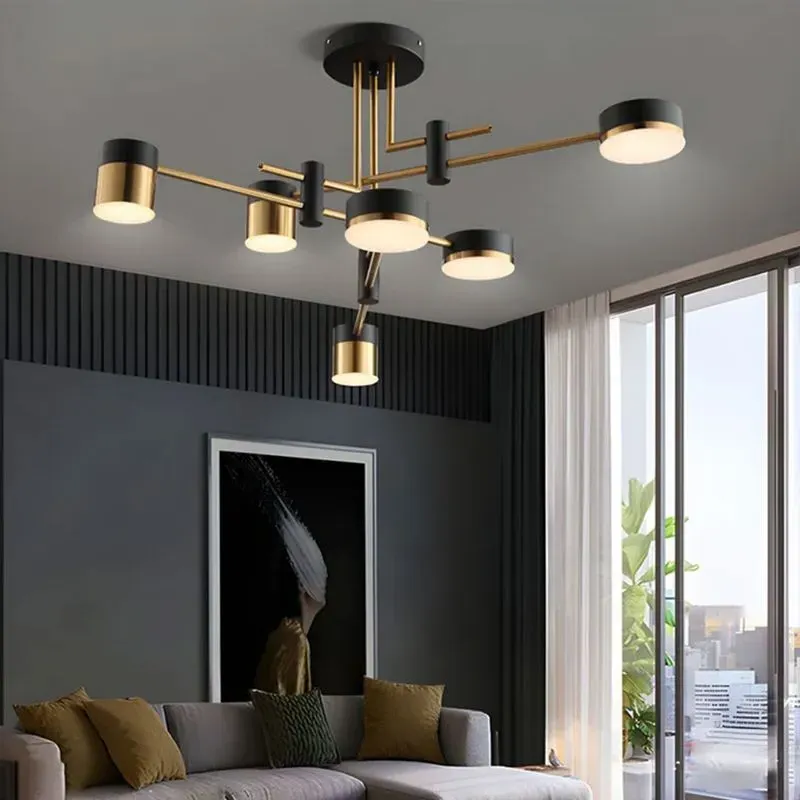 Modern Ceiling Light with LED - Black, Metal