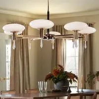 Modern LED Chandelier with Glass Shades - Gold