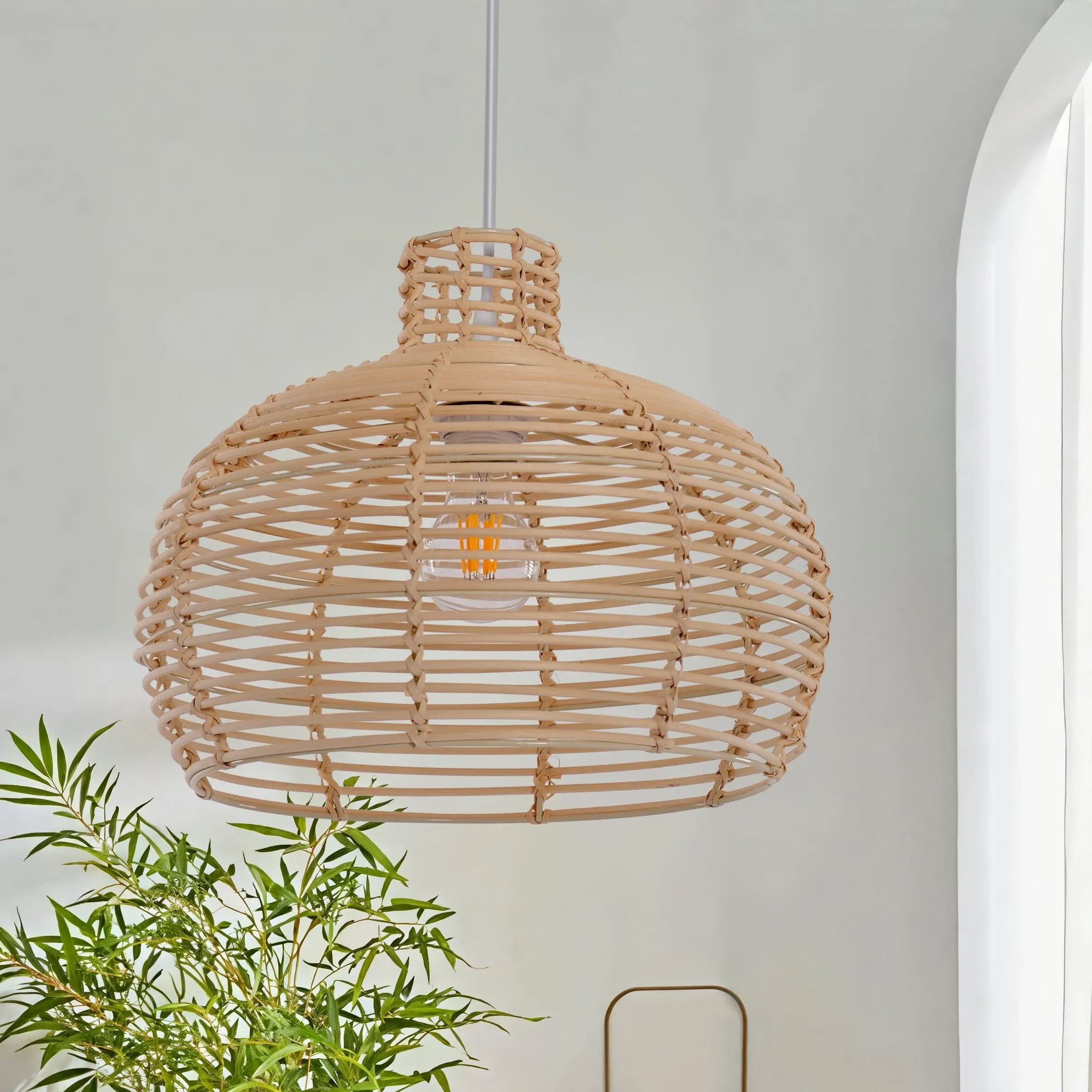 Open Weave Pendant Light - Natural, Rattan image
