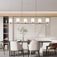 Round Chandelier with LED Lighting - Bronze, Metal