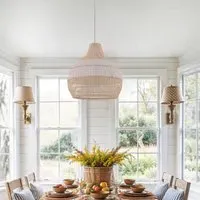 Round Pendant Light with Adjustable Cord - Natural