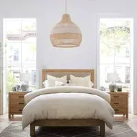 Round Pendant Light with Adjustable Cord - Natural