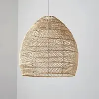 Round Pendant Light with Adjustable Cord - Rattan